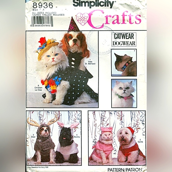 Simplicity Other Simplicity Sewing Pattern Dog And Cat Wear Poshmark
